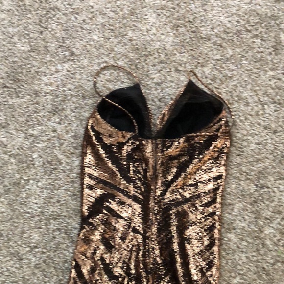 Vintage bronze evening, disco, academy awards, studio 54, sheer gown - Picture 6 of 8